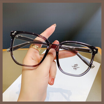 erilles 复古透明眼镜素颜神器大框镜框男女同款配近视散光防蓝光变色