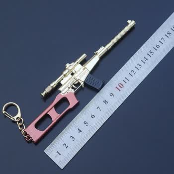 绝地大逃杀吃鸡m82a1巴雷特模合金玩具钥匙扣 金色vss 吸塑卡纸