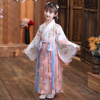 咕咕爱女童汉服中国风儿童古装仙女服超仙小女孩夏装襦裙演出服春秋季唐装仙女粉红色110码 建议身高110厘米左右 图片价格品牌报价 京东