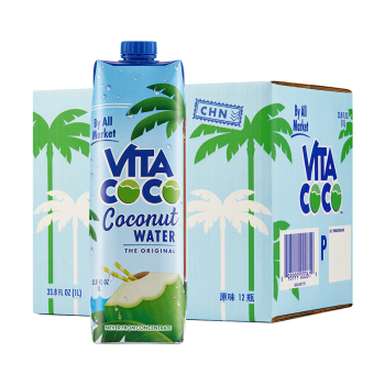唯他可可（Vita Coco）椰子水椰汁夏季饮料 低糖低卡富含电解质  原装进口果汁1L*12瓶