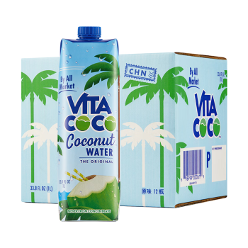 唯他可可（Vita Coco）椰子水椰汁夏季飲料 低糖低卡富含電解質  原裝進口果汁1L*12瓶