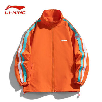 李宁国潮春秋季男士夹克运动休闲港风外套立领宽松潮流情侣棒球服 ln