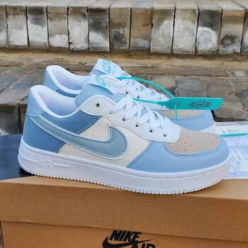 bkquaf1空军一号2023新款女鞋低帮板鞋百搭小白鞋男女学生情 云雾蓝