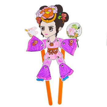 皮影戏材料包手工diy卡通人物幼儿园儿童创意拼装玩具亲子手工品嫦娥