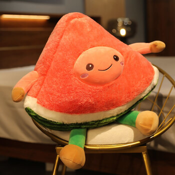 萌网红少女心抱枕抛洒水果娃娃公仔玩偶毛绒玩具生日礼物女西瓜35厘米