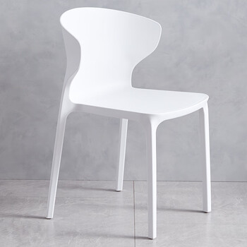 北欧家用椅子网红牛角椅塑料休闲椅加厚靠背凳子 白色xlgf加强版净重