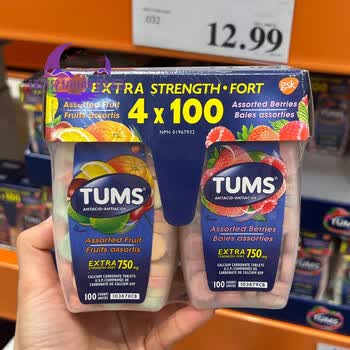 海象人现货加拿大tums孕妇抗胃酸咀嚼钙片中老钙片水果味1瓶