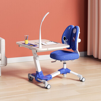 美好童年儿童书桌学习桌子小学生家用桌椅一体可升降移动太空写字桌椅