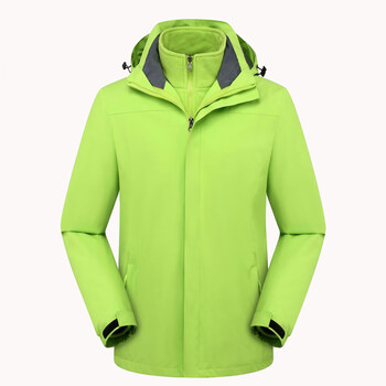 冲锋衣工作服定制奥迪奔驰4s店工装男女三合一加厚防风印logo 浅绿色