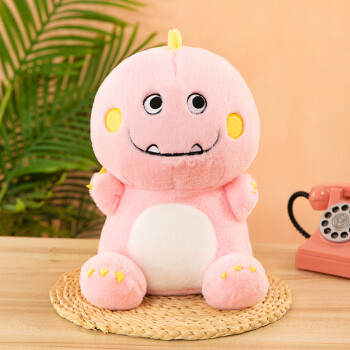可爱坏坏龙公仔毛绒玩具女生床上陪睡公仔萌系居家摆饰七夕礼物 粉色