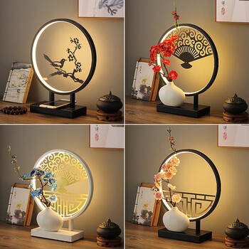 恒创意艺术中式台灯卧室床头灯装饰摆件客厅书房触摸遥控智能台灯a款