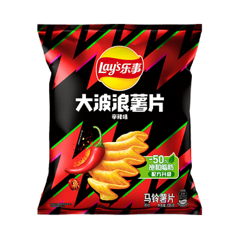 乐事（Lay's）大波浪薯片 辛辣味 135克 休闲零食 膨化食品 辛辣味 135g