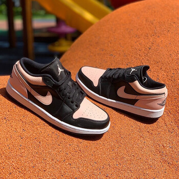 1 男鞋春季新款低帮防滑耐磨透气休闲篮球鞋 553558-034黑粉脚趾