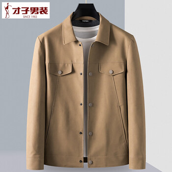 才子(tries)男装高端男士皮衣新款春秋季韩版修身潮流帅气工装机车