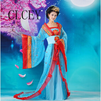 clcey武媚娘服装古装汉服唐朝贵妃拖尾贵妃装皇后舞台仙女装汉服演出