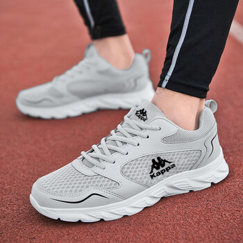 卡帕男鞋运动鞋轻便跑步鞋2023秋季新款减震耐磨休闲鞋男灰色跑鞋 kp