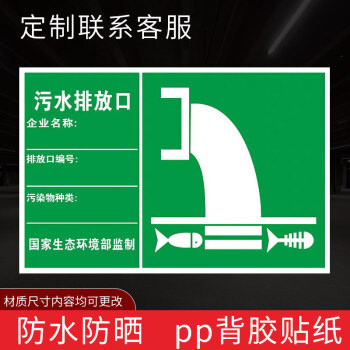 汙水排放口標識牌一般固體廢物標識廢氣汙水雨水噪音排放源危險廢物