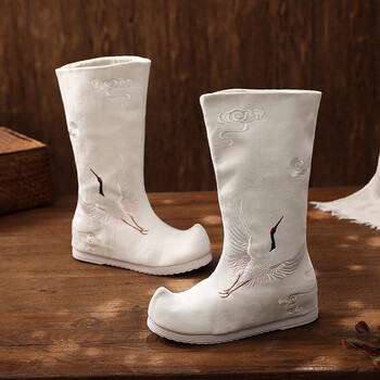 倍克贝古风鞋子男武侠古装汉服古风靴皂靴搭配明制官靴男靴子单靴长筒