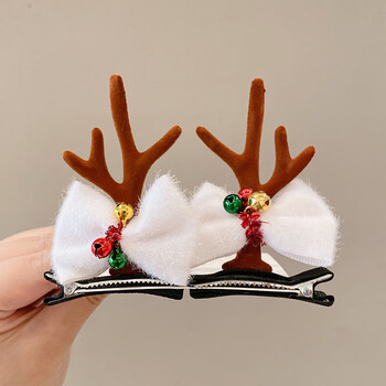 圣诞节头饰鹿角麋鹿毛绒冬季发饰配饰网红发卡发夹发箍1铃铛咖鹿角