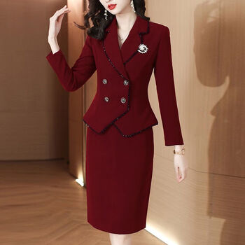 浅黛颜阔太太秋冬套装女装套装时尚婚礼妈妈装婚宴上档次礼服套裙 酒