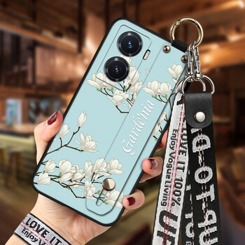 福壳 华为nova10手机壳 浮雕彩绘腕带壳 可斜跨防摔保护套 栀子花(单