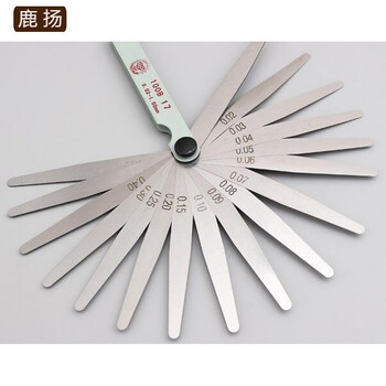 间隙尺钢直尺不锈钢塞尺锥形尺楔形塞尺三角孔尺孔径规1-15mm日本