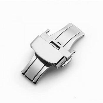 表扣配件折叠扣蝴蝶扣双按扣牛皮表带扣精钢自动手表扣不锈钢银蝴蝶扣