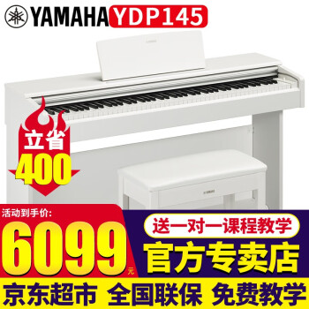 雅马哈（YAMAHA）电钢琴YDP145/165进口重锤88键立式电子钢琴成人儿童初学演奏考级 YDP145WH白色+官方标配+原装琴凳