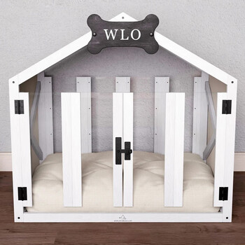 梦雷宠wlowood木制狗笼子宠物别墅屋比熊室内狗窝房子夏天狗屋别墅
