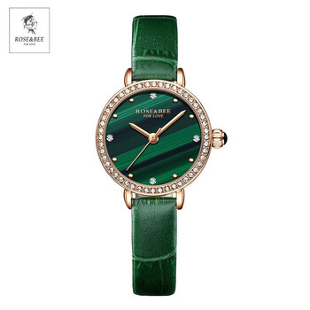 rose&bee 手表女小表盘时尚防水女士石英表小方糖瑞士机芯女表 rb