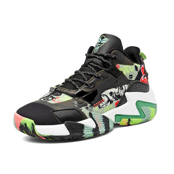 黑曼巴摩擦有声音毒液男鞋春季篮球运动鞋鞋子潮鞋高帮鞋男aj黑绿40