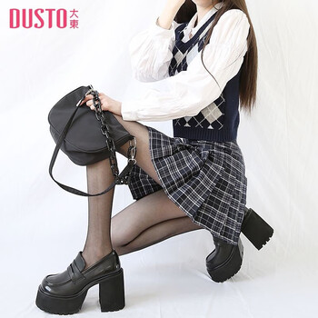 大东玛丽珍女鞋高跟鞋粗跟单鞋日系jk鞋子女英伦风小皮鞋2024夏季新品