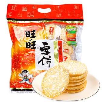 旺旺雪饼仙贝520g大米饼零食锅巴饼干膨化休闲食品年货 灰色