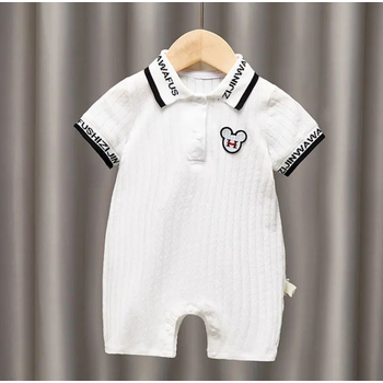 宝宝衣服夏天婴儿连体衣服夏季2个月新生儿男短袖网红女宝米奇小翻领