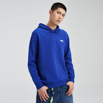鸿星尔克erke卫衣男秋冬季新款情侣克莱因蓝连帽卫衣上衣套头长袖帽衫