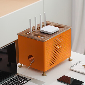 维诺亚路由器收纳盒桌面无线光猫盒子机顶盒电线插座置物架喵喵路由器