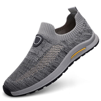 361断码透气时尚休闲飞织男鞋运动鞋跑步鞋透气轻便网面软底灰色39