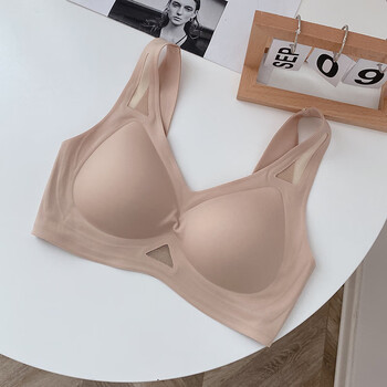 官方依库薄款运动防震无痕内衣女聚拢胸罩收副乳外穿文胸肤色m3475abc