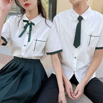 班服高中初中生套装夏季英伦风学生合唱表演出毕业合照服装男衬衫加