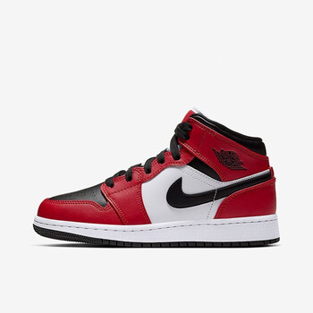 耐克nikenikeairjordan1midaj1中帮黑白红女子休闲36