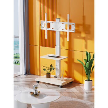 可移动电视机支架落地架子小米海信tcl通用556570英寸带轮推车白色单