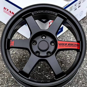 千耀嘉适用te37轮毂1415161718寸改装思域高尔夫飞度悦也雨燕翼哑黑色