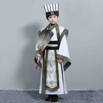 珮玛查特三国演义人物诸葛亮服装儿童古装演出服时代朝臣汉服刘备曹操
