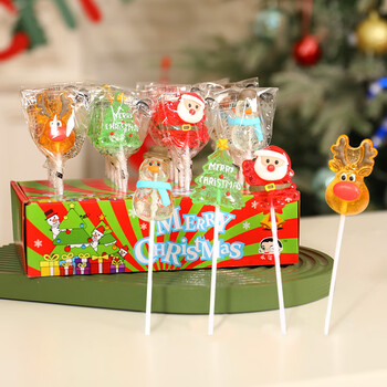 糖果高颜值圣诞老人树硬糖礼盒装平安夜礼物圣诞节棒棒糖24支礼盒装