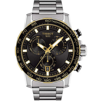 天梭(tissot)supersport 黑色表盘男士手表 黑
