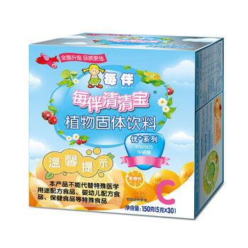 每伴清清宝可搭配菊花晶植物配方宝宝辅食固体冲剂优+香橙单盒