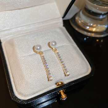 珠宝首饰>时尚饰品>耳饰>okif>okif电镀银针珍珠微镶锆石耳环时尚简约