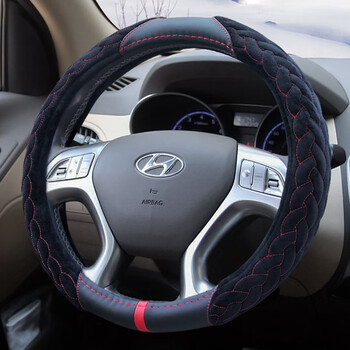 芒芒适配现代方向盘套瑞纳名图索纳塔朗动悦动瑞奕途胜汽车冬季短毛绒