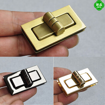 【春尚新】手袋插锁手工布包皮包包箱包五金配件大方锁锁扣包包五金