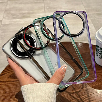 魅族适用超薄高透带一体隐形支架适用华为mate60pro手机壳mate60pro透